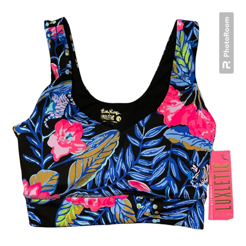 Lilly Pulitzer Sports BRA Onyx Multi-color San Remo Earned Stripes Size L